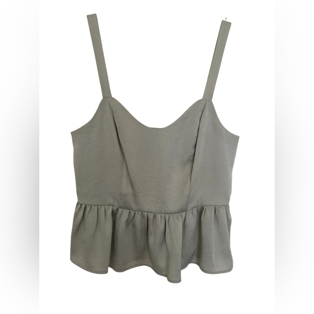 Express Women’s Babydoll Peplum Sage Sea-foam Green Tank Size Small